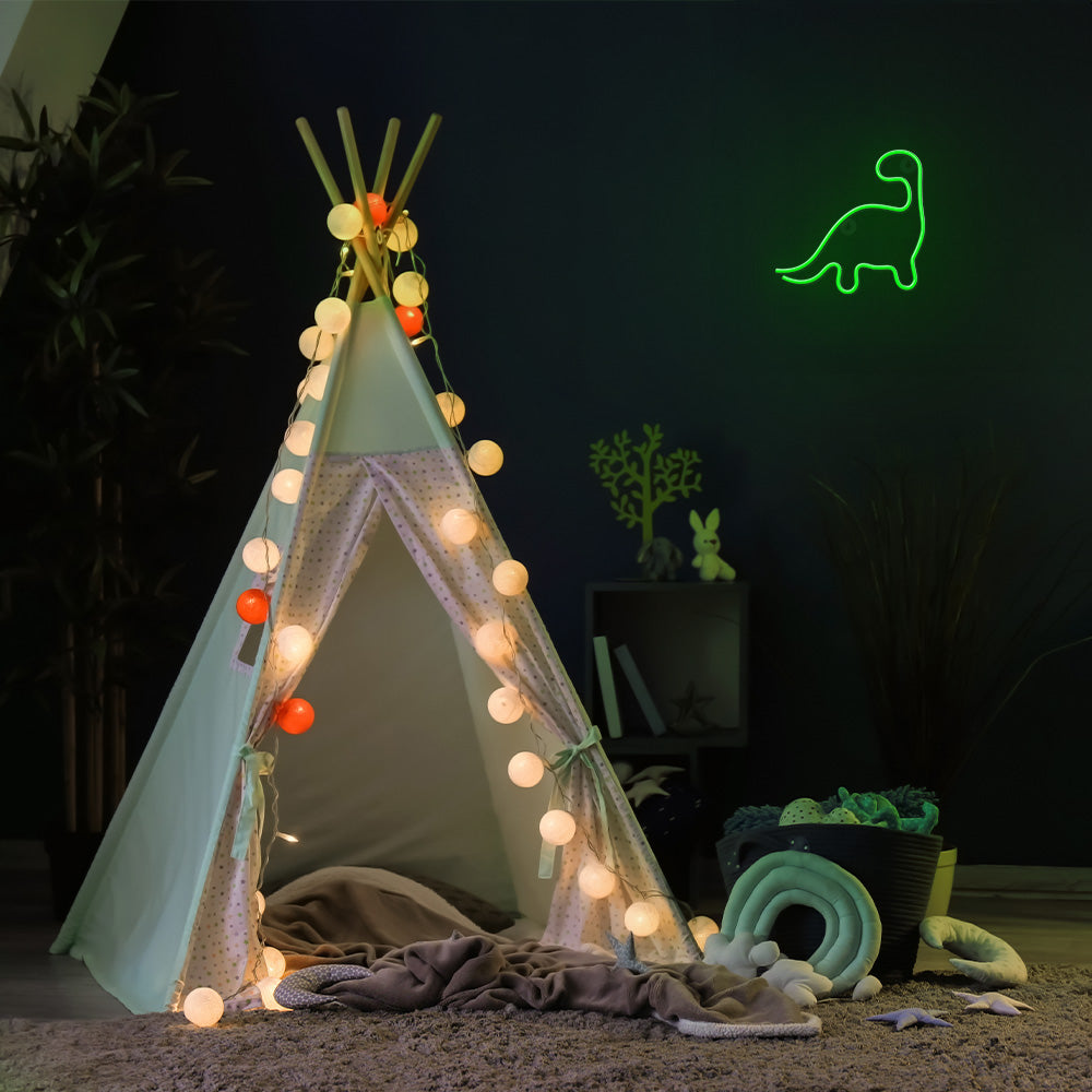 Neon LED Light DINOSAUR green