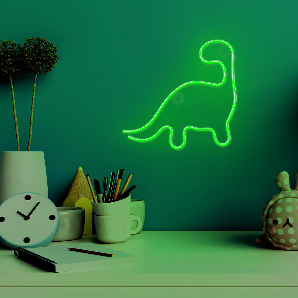 Neon LED Light DINOSAUR green