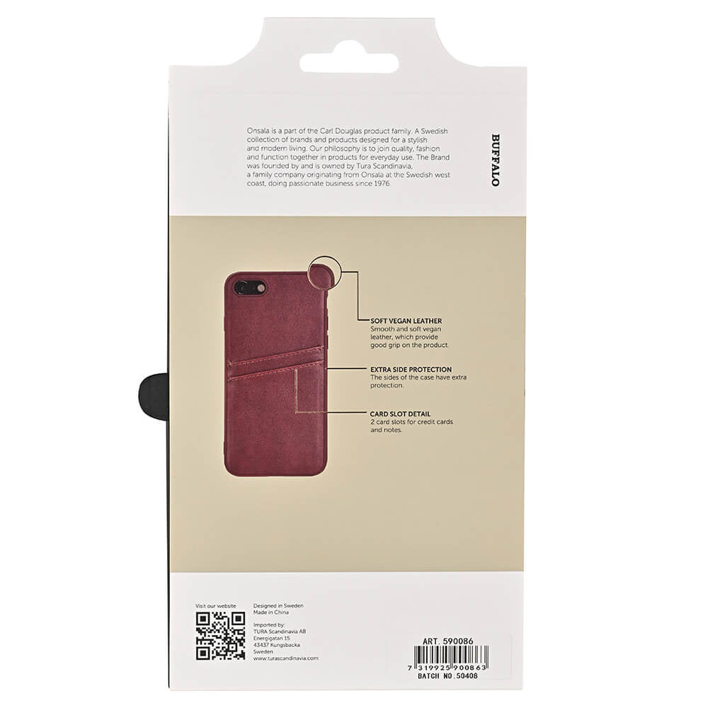 iPhone 7/8/SE Læder Cover med kortholder 2 – Brun – Buffalo - billede 4