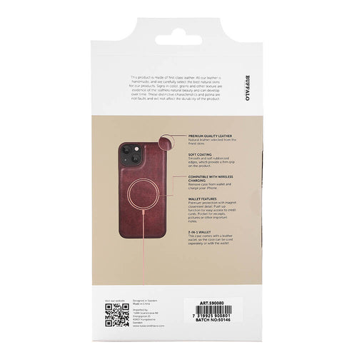 iPhone 14 Wallet Flip Cover 2in1 3 card – Brun – Buffalo