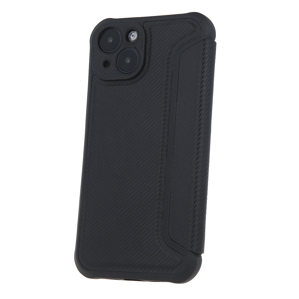 iPhone 7/8/SE TPU Wallet Flip Cover Smart Carbon Navyblue – Mørk Blå/Blå
