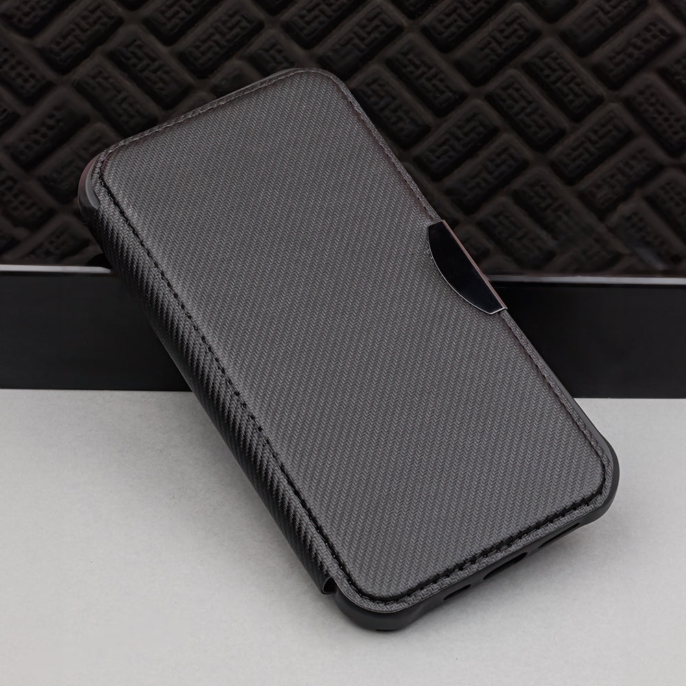 iPhone 7/8/SE TPU Wallet Flip Cover Smart Carbon Navyblue – Mørk Blå/Blå