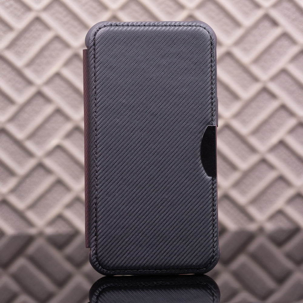 iPhone 7/8/SE TPU Wallet Flip Cover Smart Carbon Navyblue – Mørk Blå/Blå