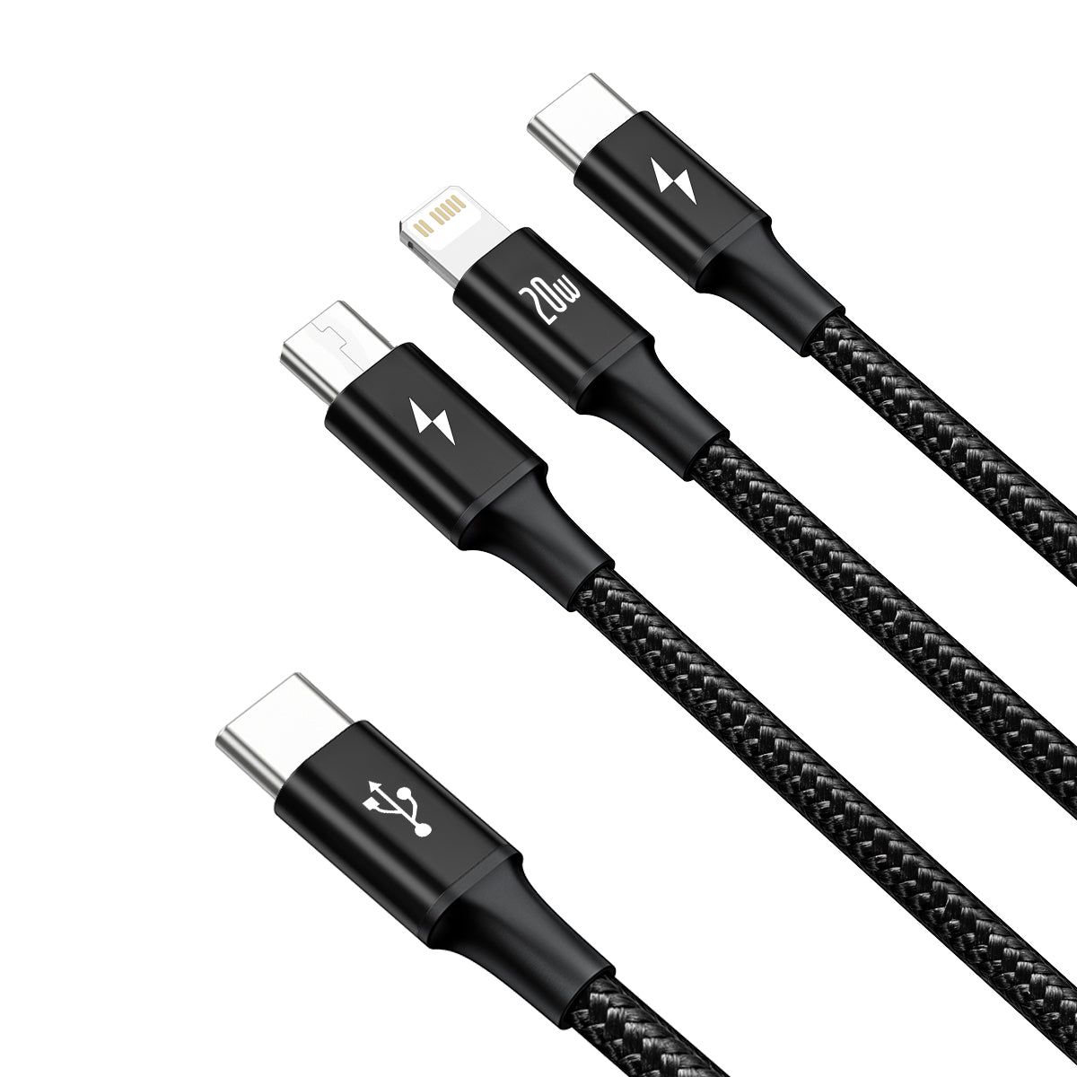 Baseus kabel USCB/3i1 1,5m Sort