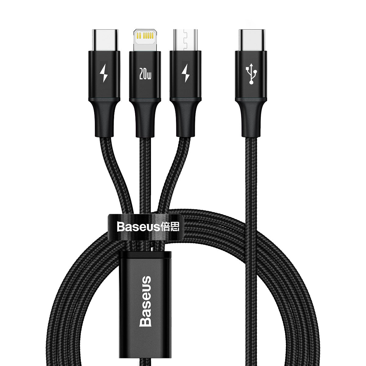 Baseus kabel USCB/3i1 1,5m Sort