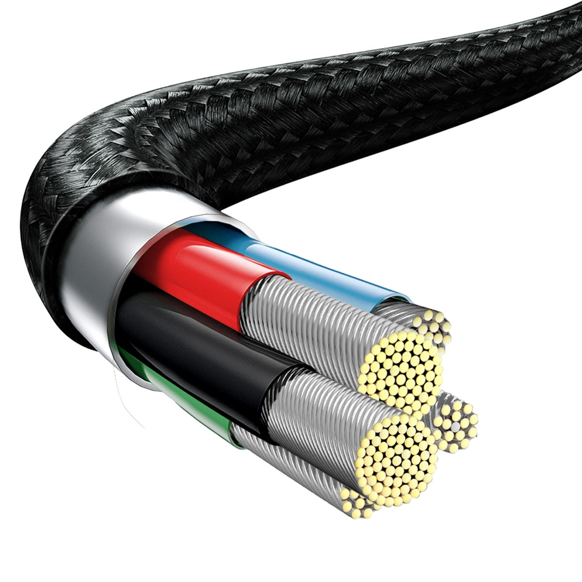 Baseus kabel USCB/3i1 1,5m Sort