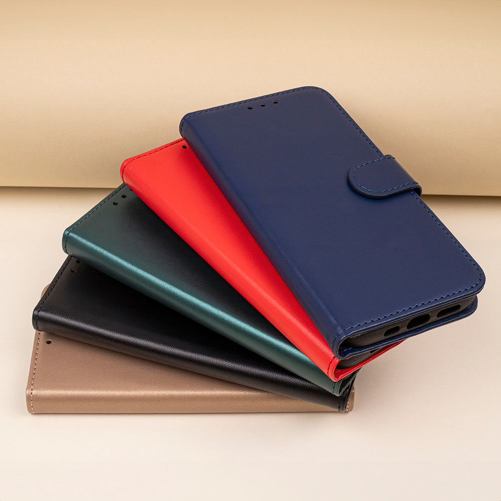 iPhone 16e / 17e Wallet Flip Cover Smart Classic – Rød