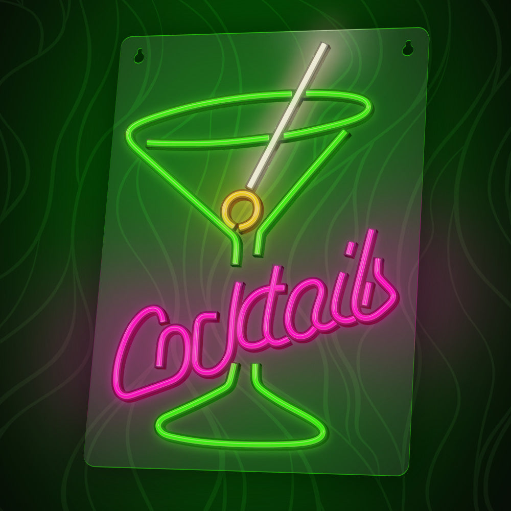 PLEXI LED Cocktail pink green