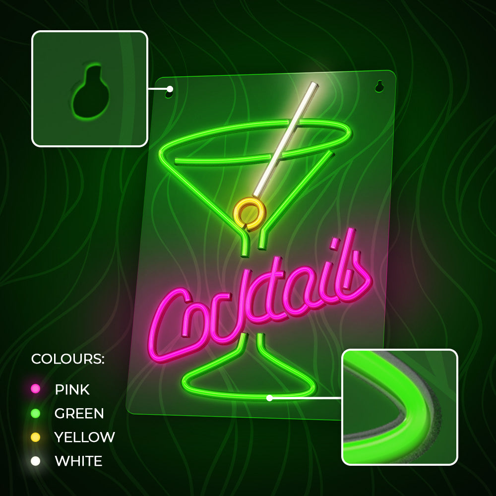 PLEXI LED Cocktail pink green