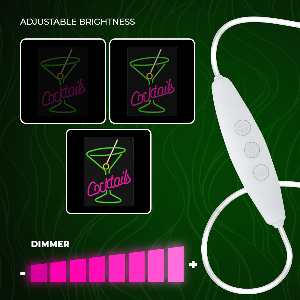 PLEXI LED Cocktail pink green