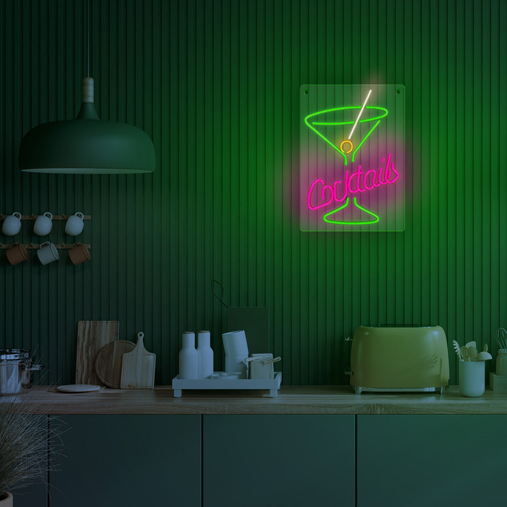 PLEXI LED Cocktail pink green