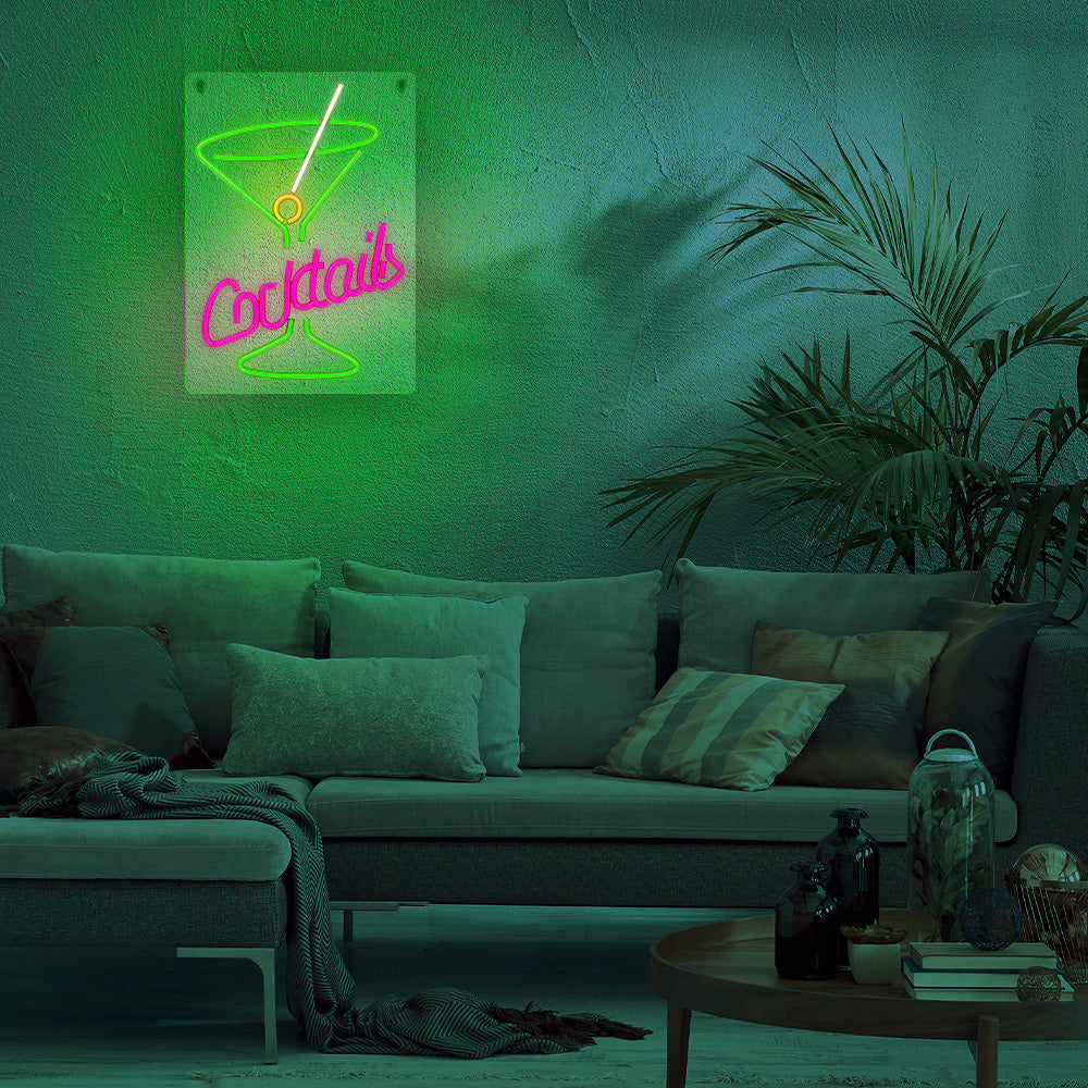 PLEXI LED Cocktail pink green
