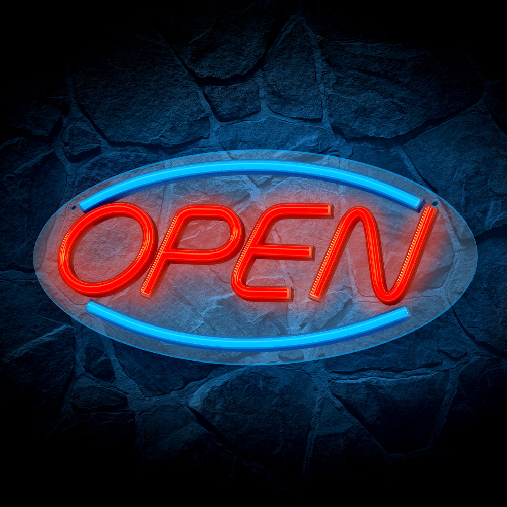 LED light - OPEN   Blue/Red