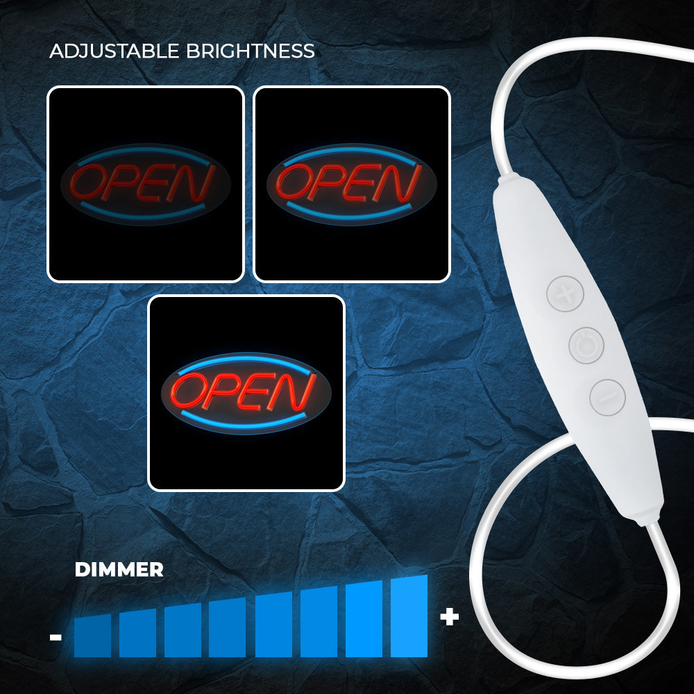 LED light - OPEN   Blue/Red