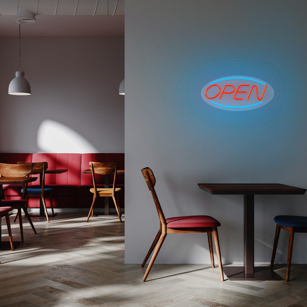 LED light - OPEN   Blue/Red