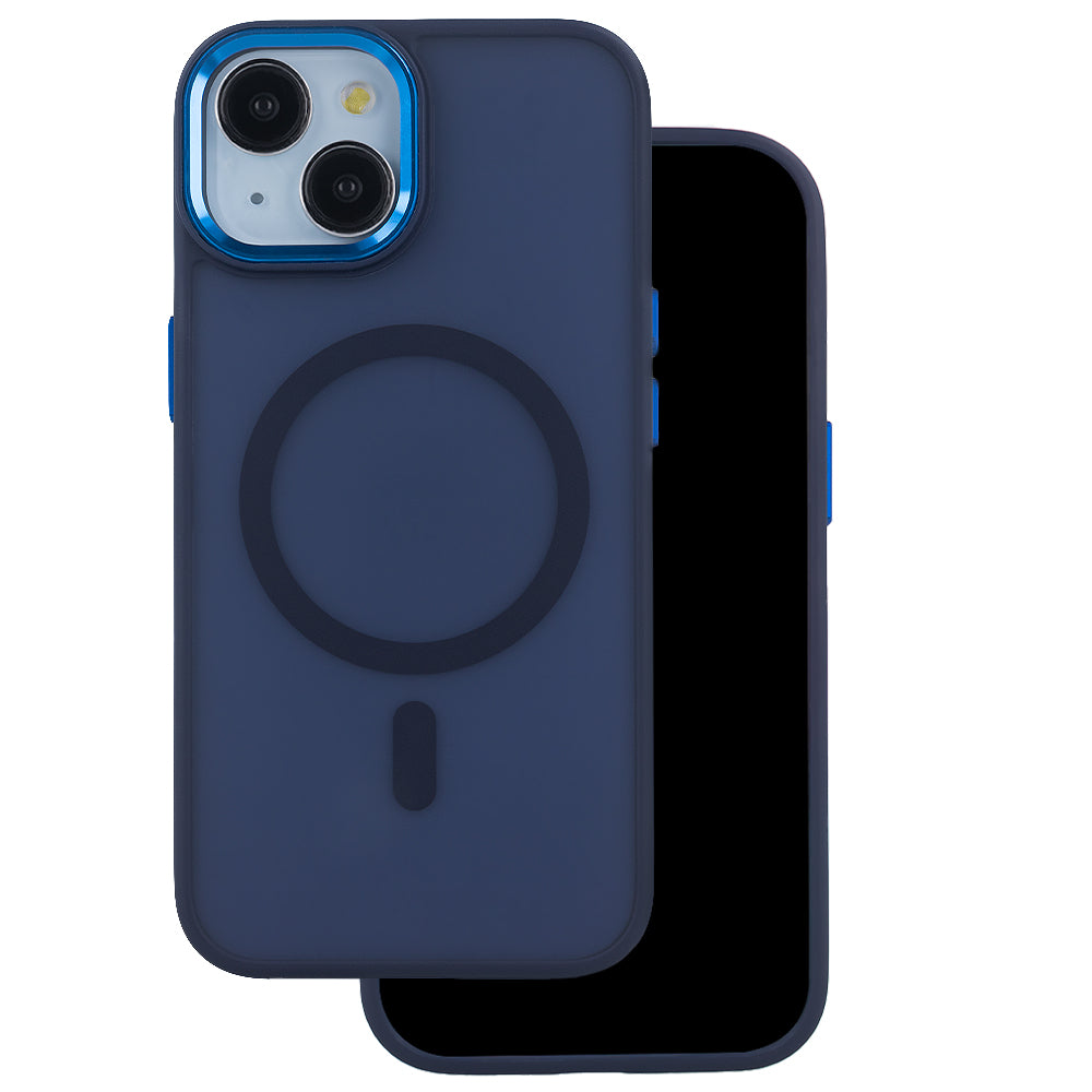 iPhone 15 Pro MagSafe Cover Frozen Mag Navyblå – Blå