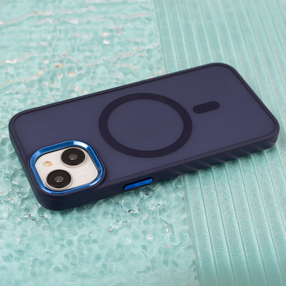 iPhone 15 Pro MagSafe Cover Frozen Mag Navyblå – Blå