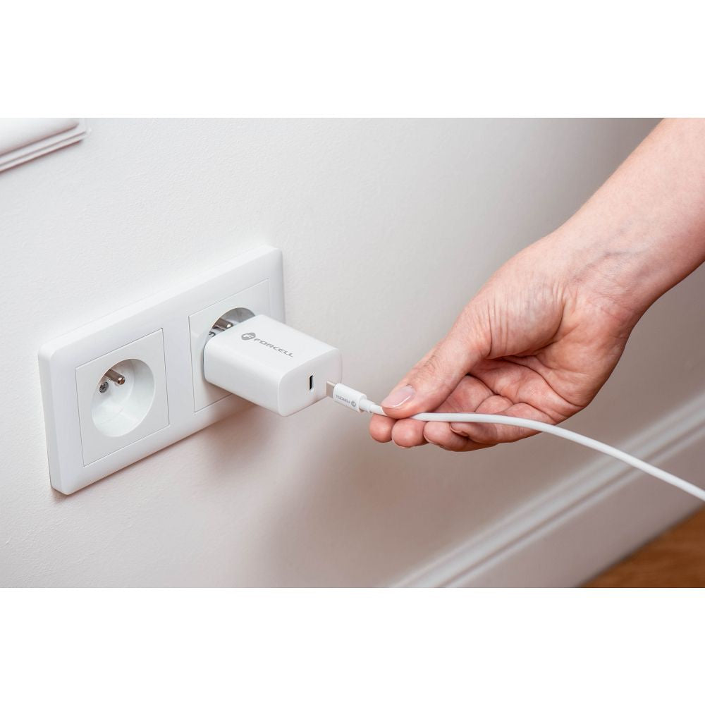 Væglader 25W USBC m/Kabel