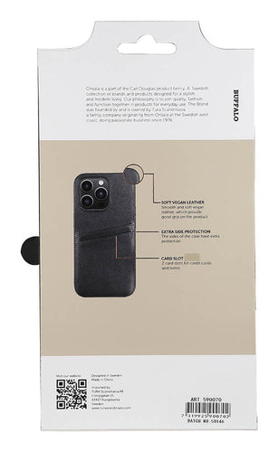 iPhone 14 Pro Læder Cover med kortholder 2 6 1 – Sort – Buffalo