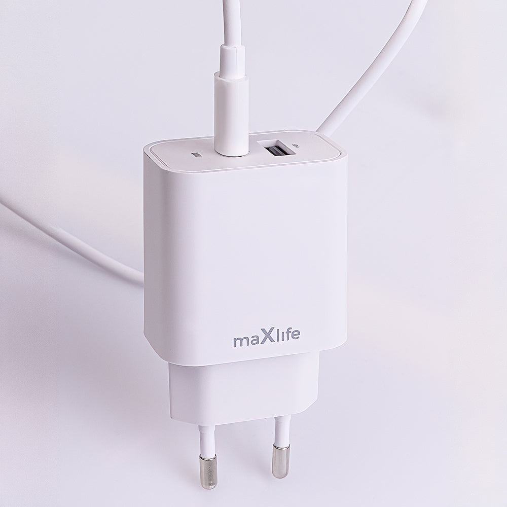 MaXlife 20W Fast Charger USB-C + USB-A