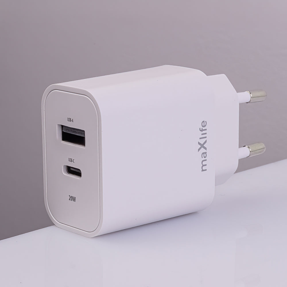 20W PD Fastcharger hvid m. kabel lightning/type c  MXTC-06