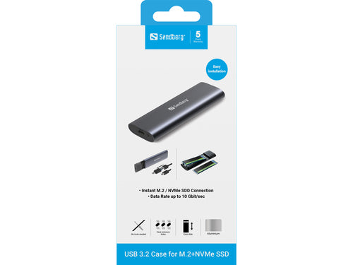 USB 3.2 Case for M.2+NVMe SSD