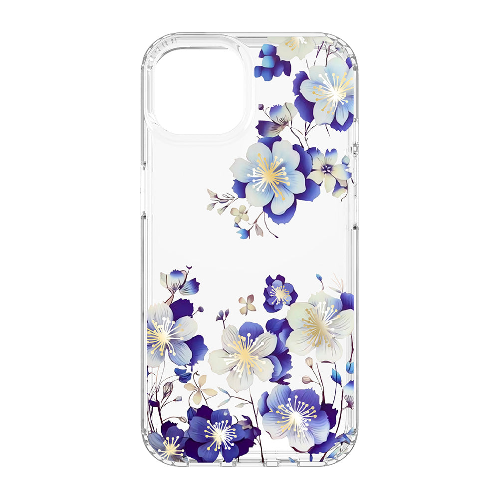 iPhone 16 TPU Cover IMD cover Private label for mapping Print Blå Blomster iflg lev – multicoloured