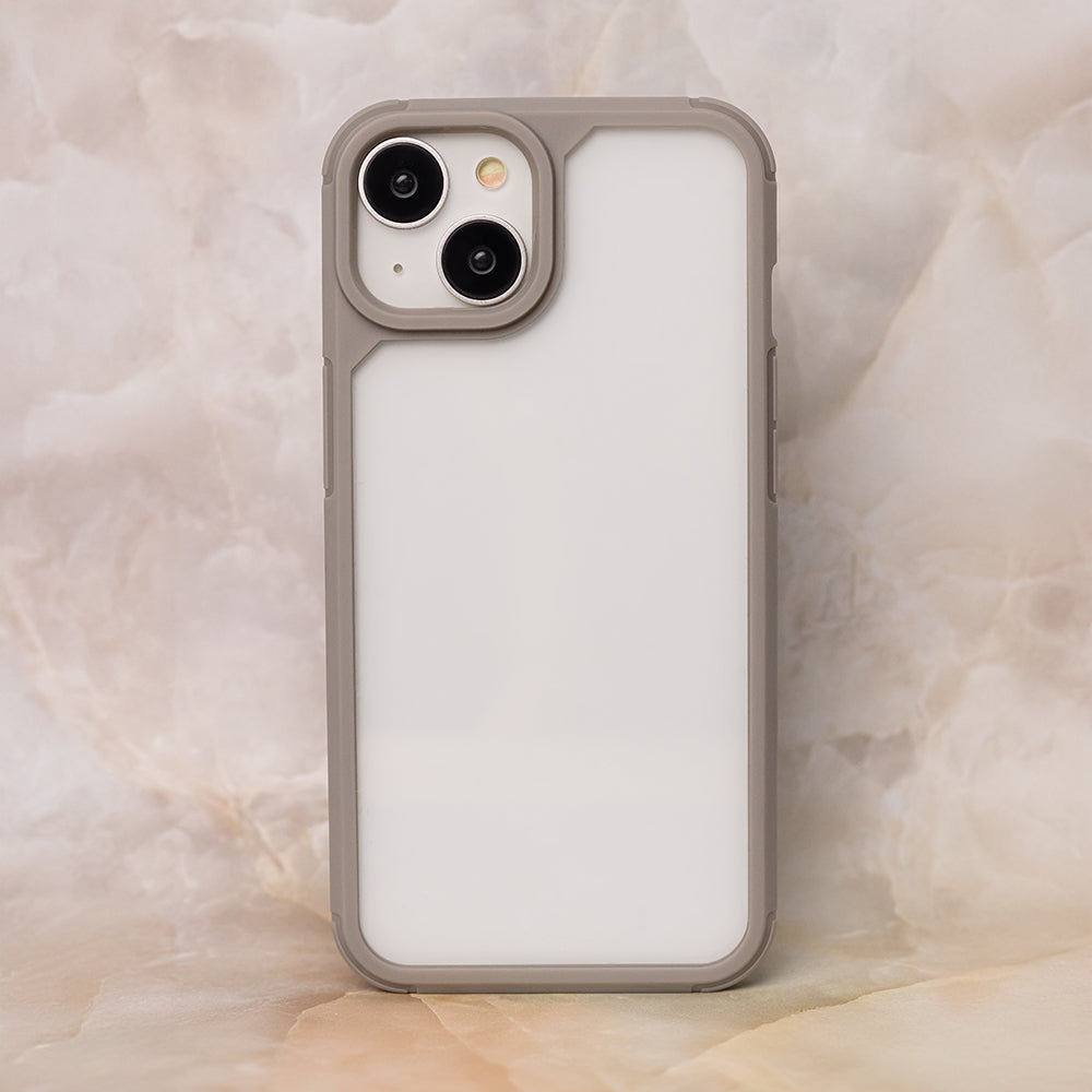 iPhone 11 Color Shock Med Ramme – Transparent/Grå