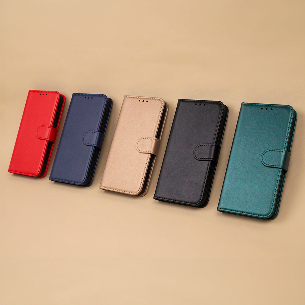 iPhone 16e / 17e Wallet Flip Cover Smart Classic – Rød