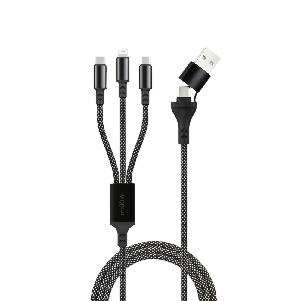 MaXlife Kabel USBA/ 3i1 . 1m 66W Sort