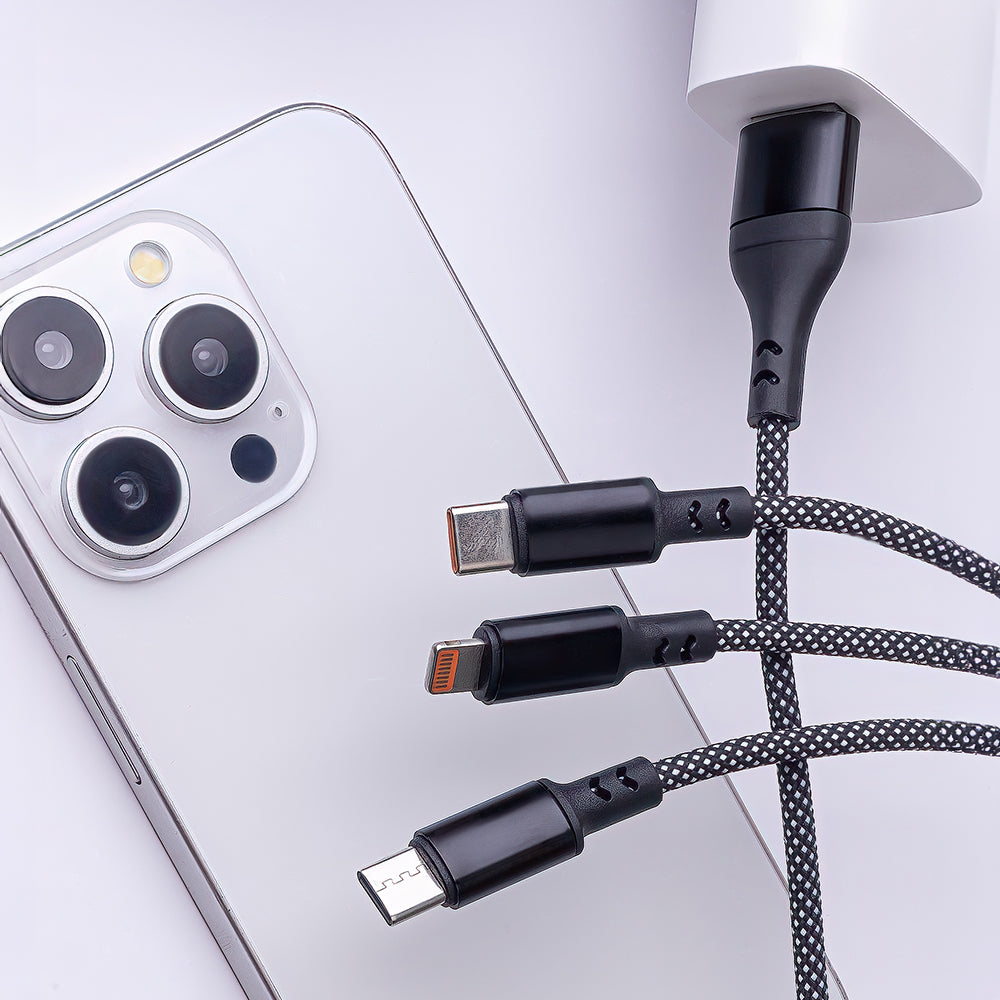 MaXlife Kabel USBA/ 3i1 . 1m 66W Sort