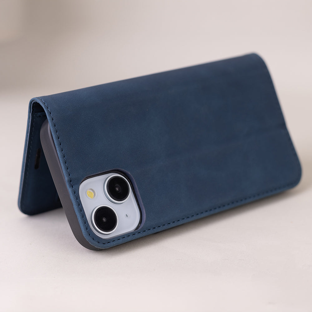 iPhone 7/8/SE Wallet Flip Cover m Kort – Blå
