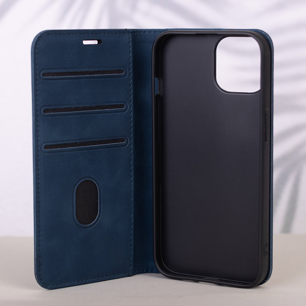 iPhone 7/8/SE Wallet Flip Cover m Kort – Blå