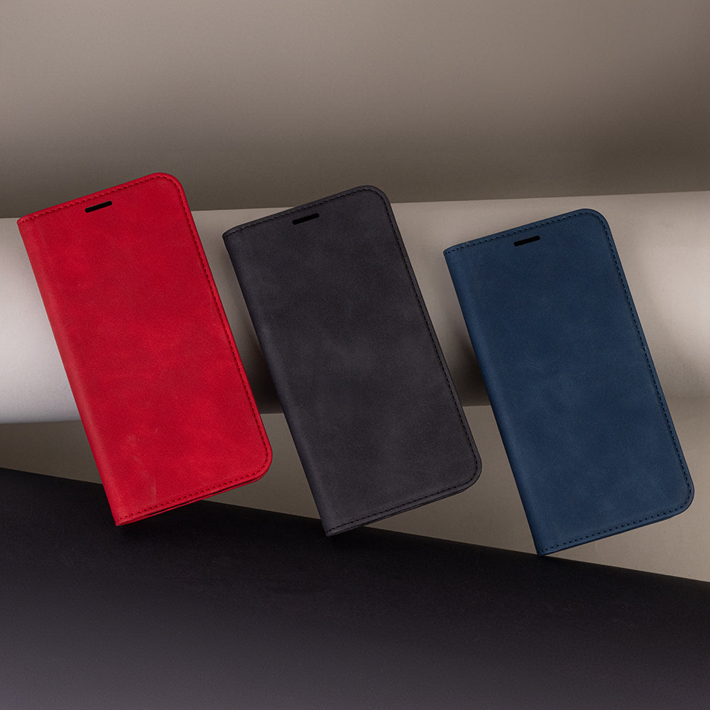 iPhone 13 Læder Wallet Flip Cover Smart Suede velvet – Sort