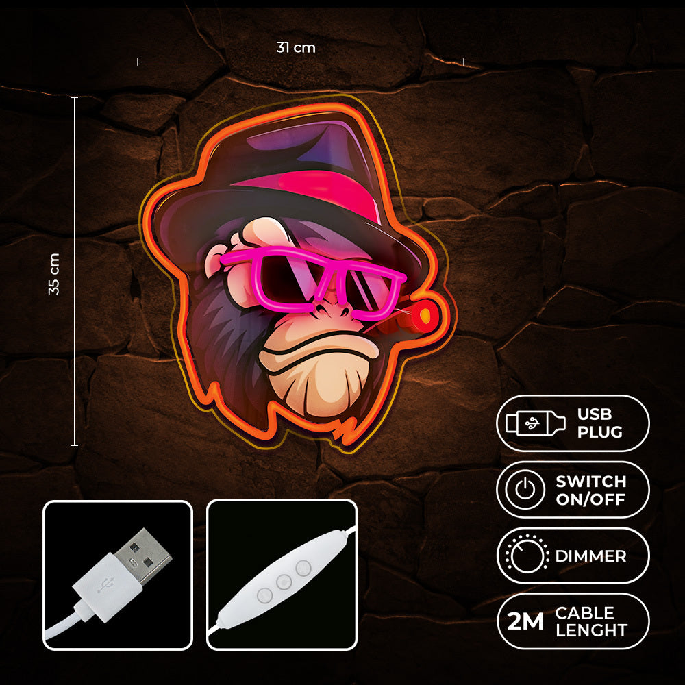 Neon Plexi LED Gangsta Monkey