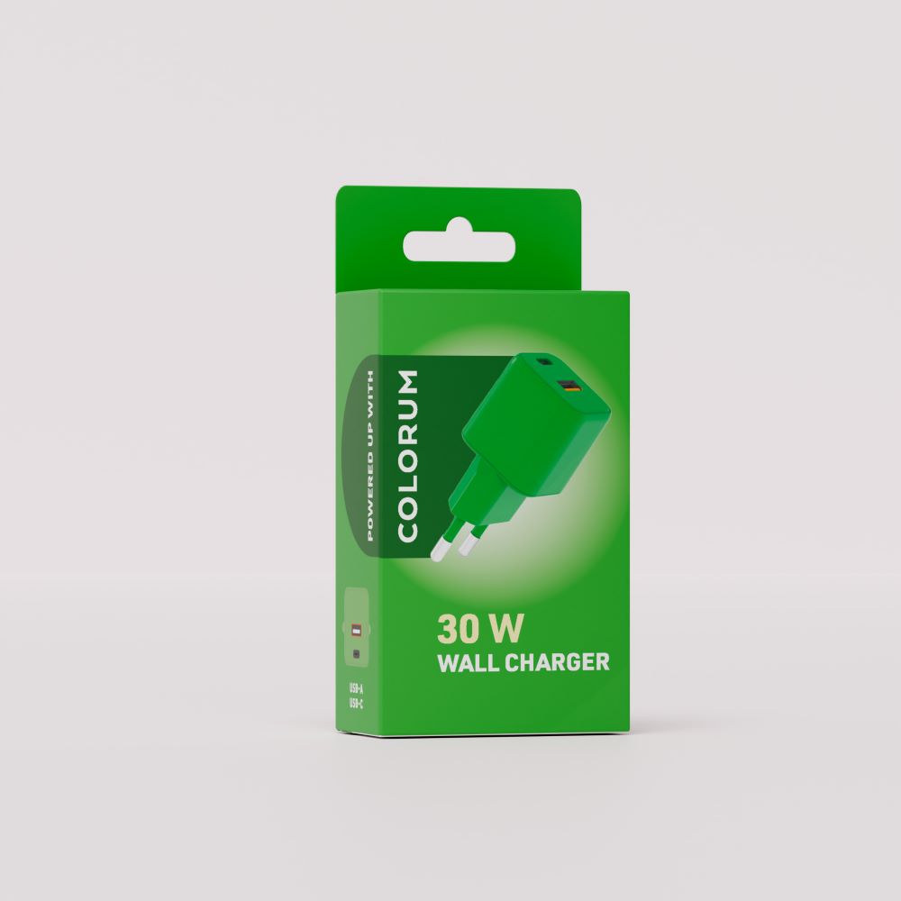 COLORUM Oplader Grøn 30Watt.