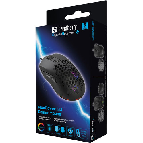 Sandberg FlexCover 6D Gamer Mouse, Black