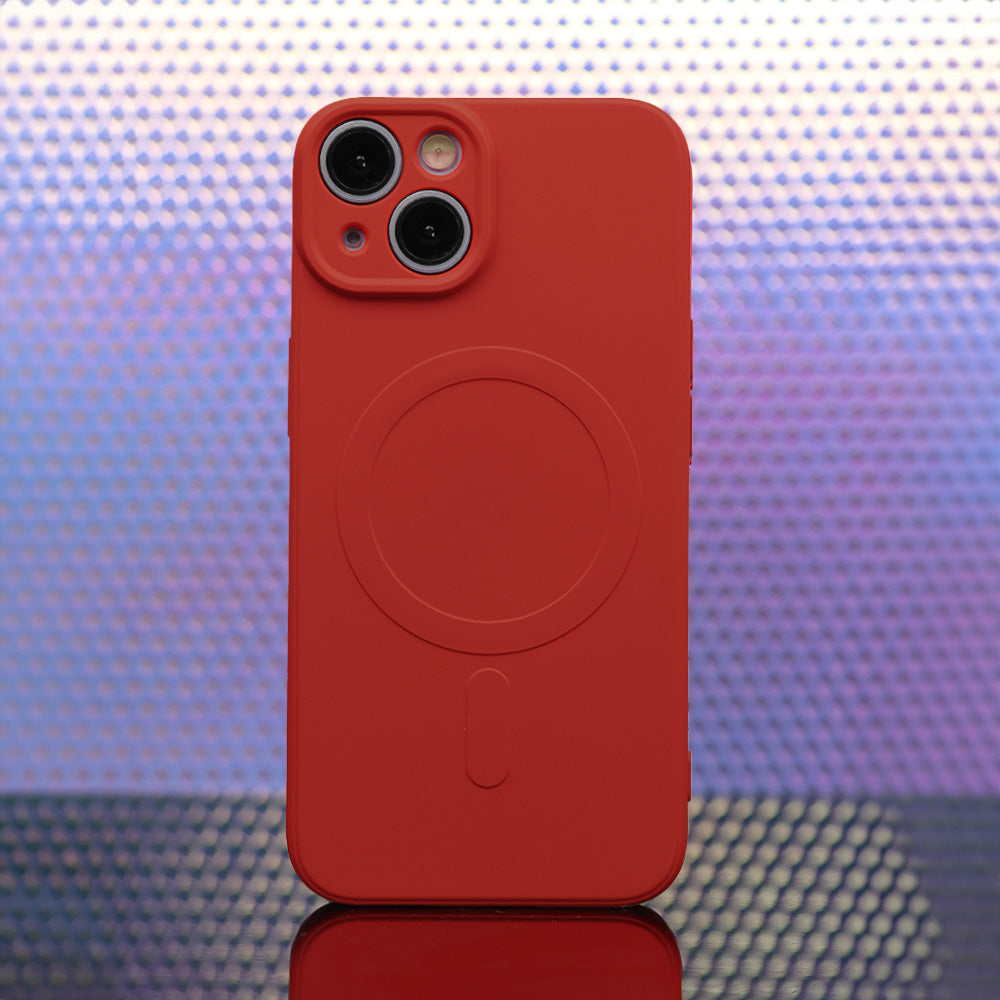 iPhone 15 Cover Simple Color Mag – Rød
