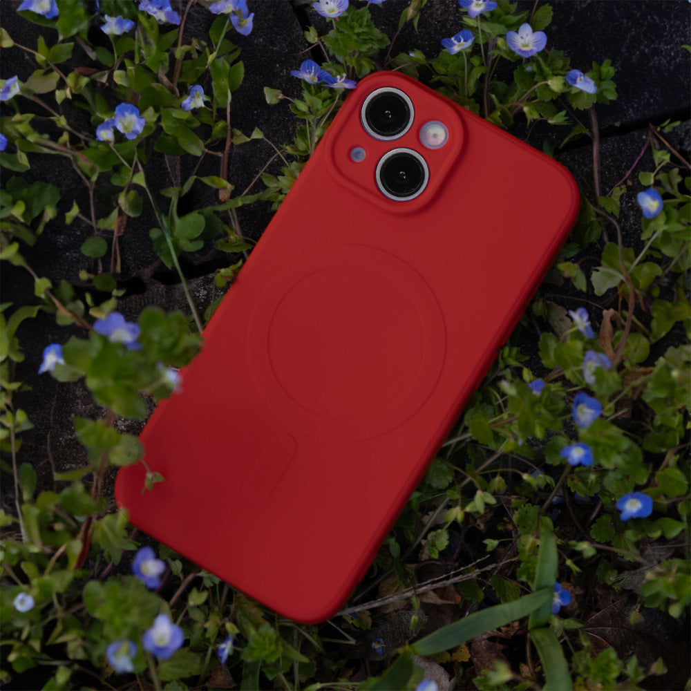iPhone 15 Cover Simple Color Mag – Rød