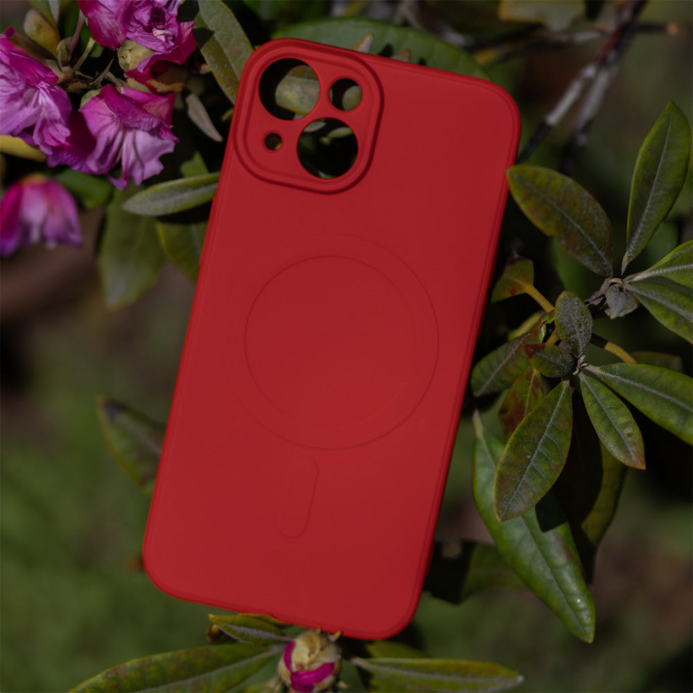 iPhone 15 Cover Simple Color Mag – Rød