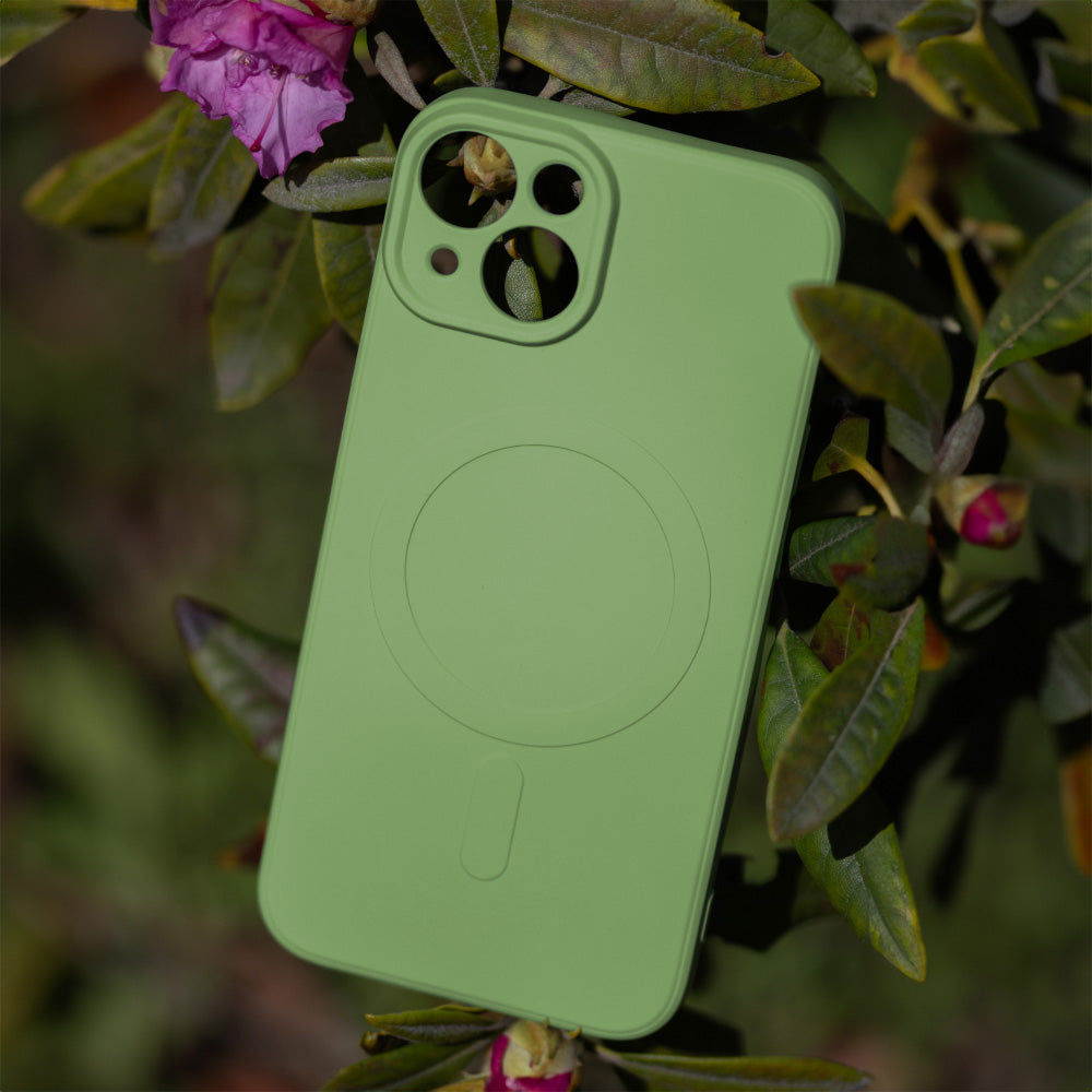 iPhone 15 Cover Simple Color Mag Lys – Grøn