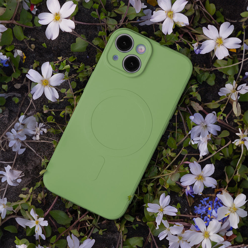 iPhone 15 Cover Simple Color Mag Lys – Grøn