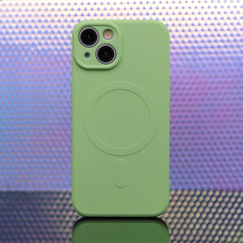 iPhone 15 Cover Simple Color Mag Lys – Grøn