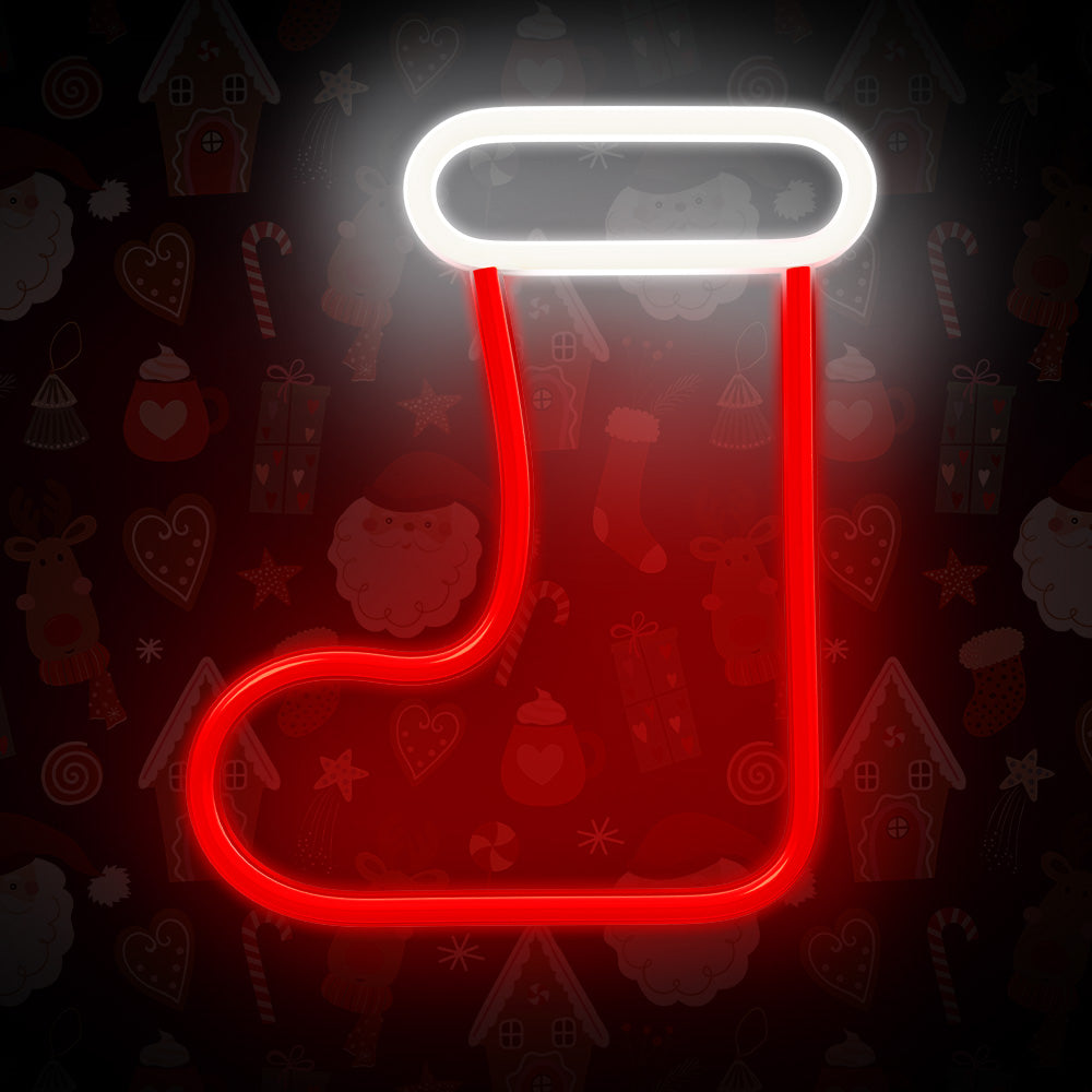 LED Christmas Sock white