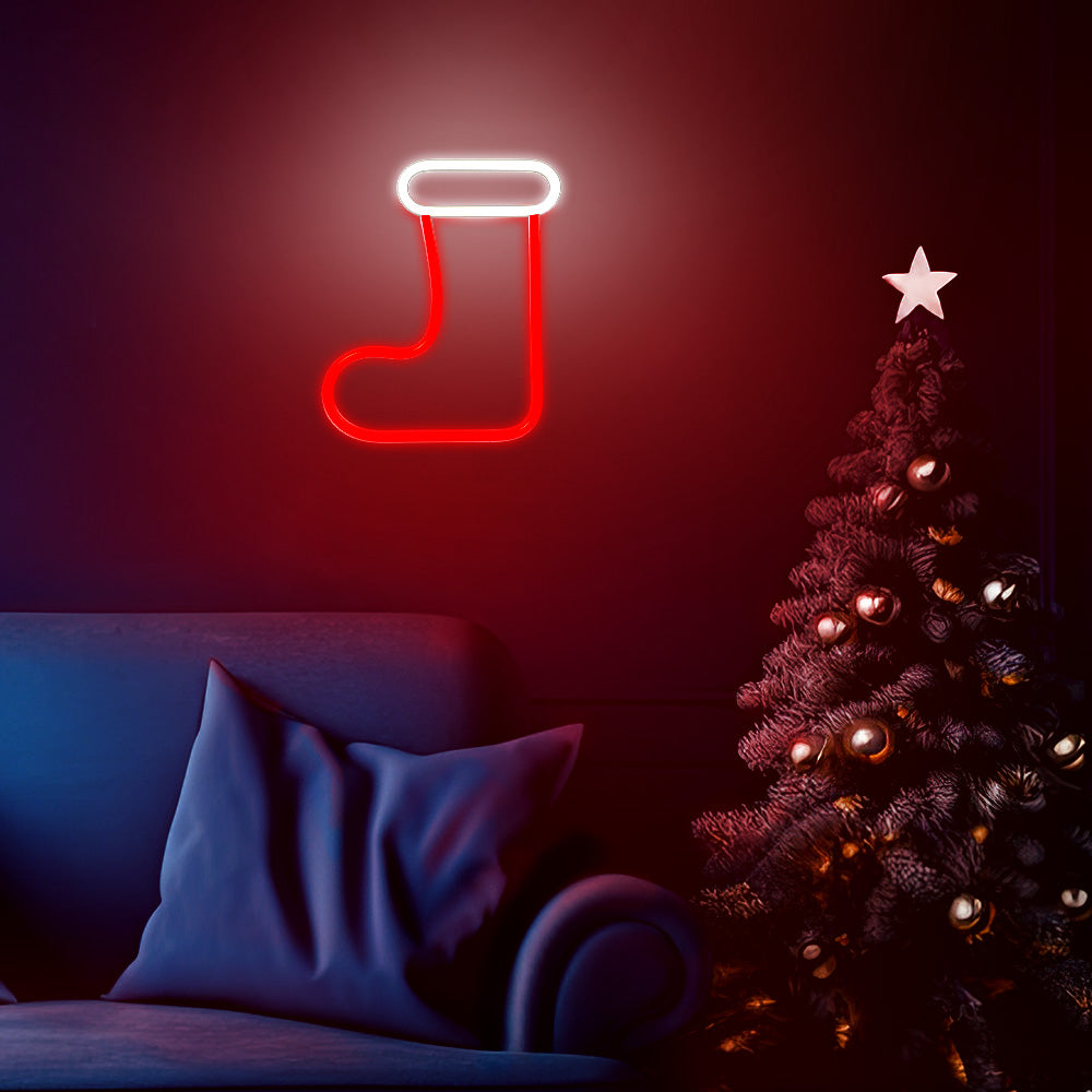 LED Christmas Sock white