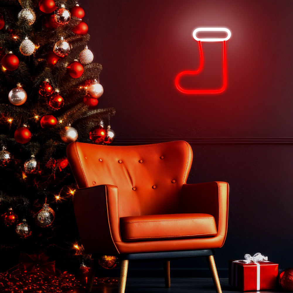 LED Christmas Sock white
