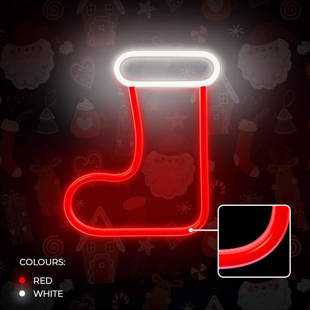 LED Christmas Sock white