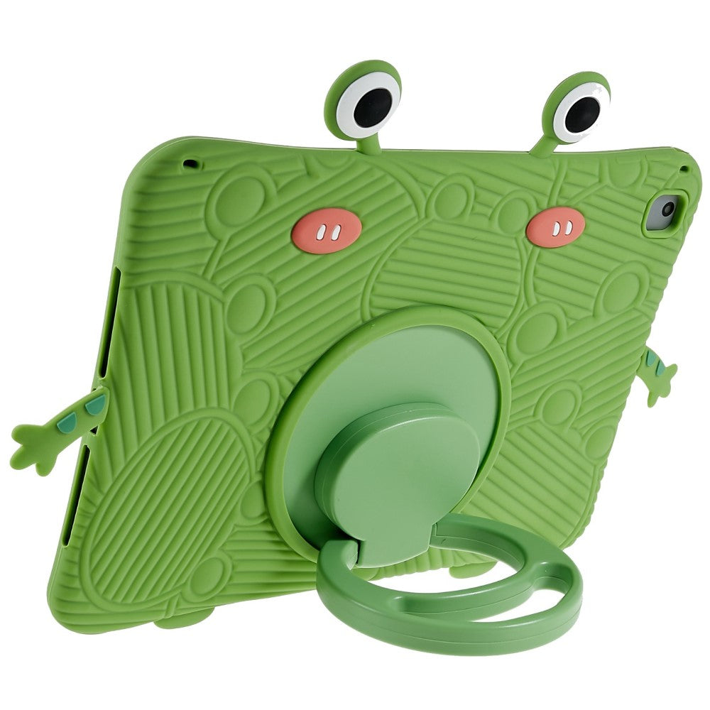For iPad Air (2013) / Air 2 / iPad 9.7-inch (2017) / (2018) Cartoon Frog Design Tablet Case Anti-drop Kickstand Silicone + PC Cover - billede 4