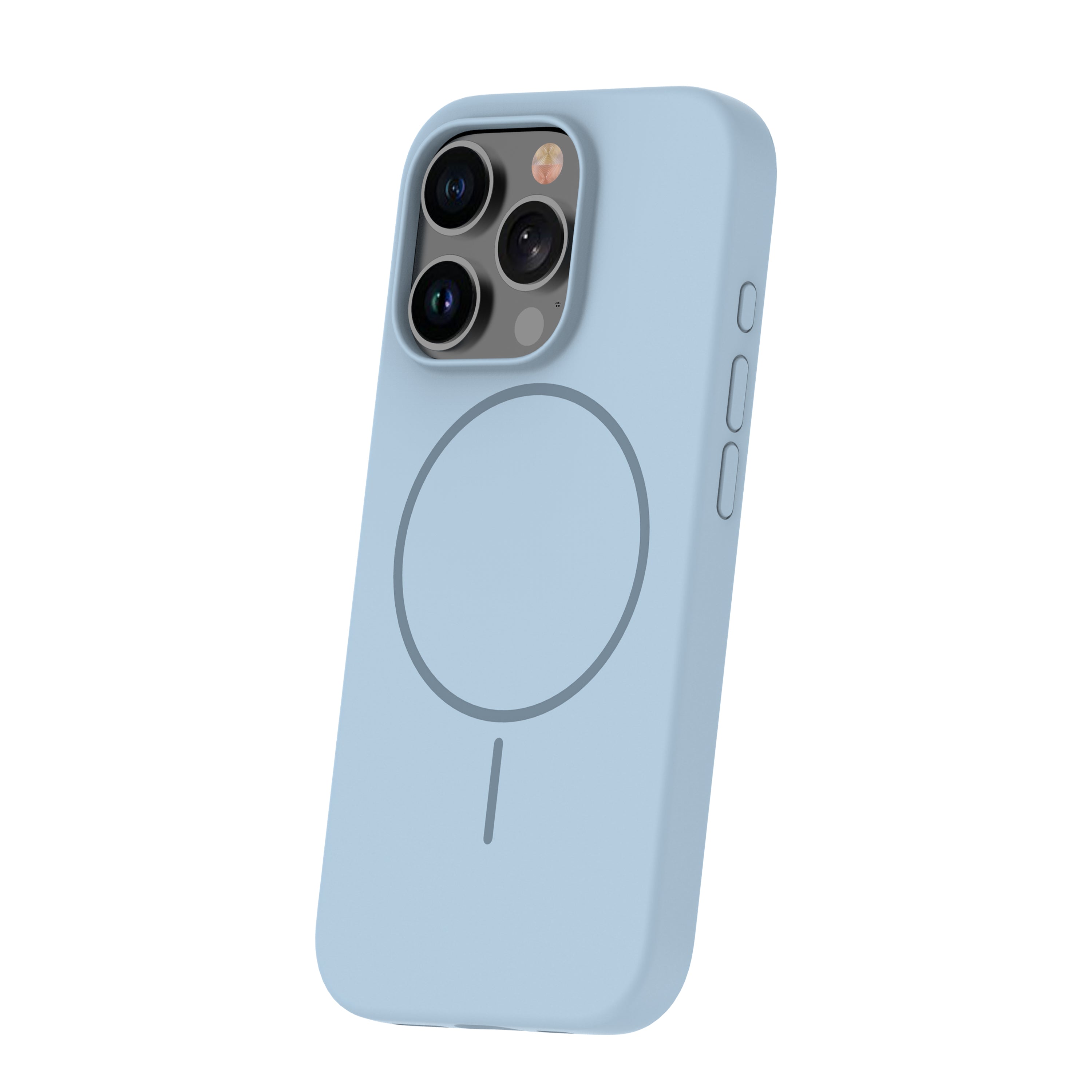 iPhone 16e / 17e Silicone MagSafe Cover Thin Mag – Lys blå
