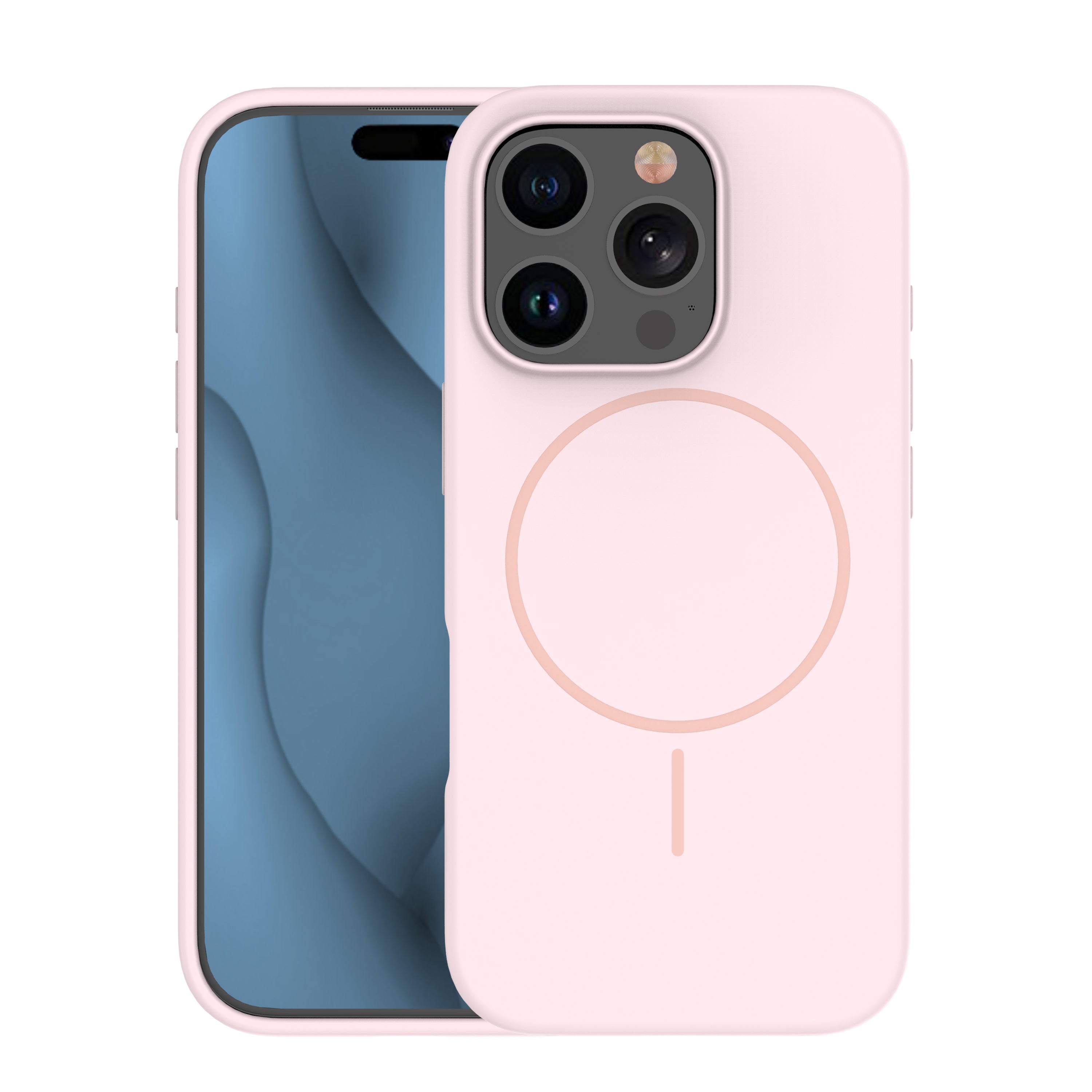 iPhone 15 pro Silicone MagSafe Cover Smart Thin Mag Thin Magcase Lys – Pink